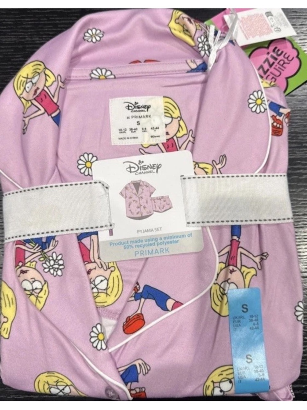 Disney Pink Lizzie McGuire Daisy Print women Pajama Set size small